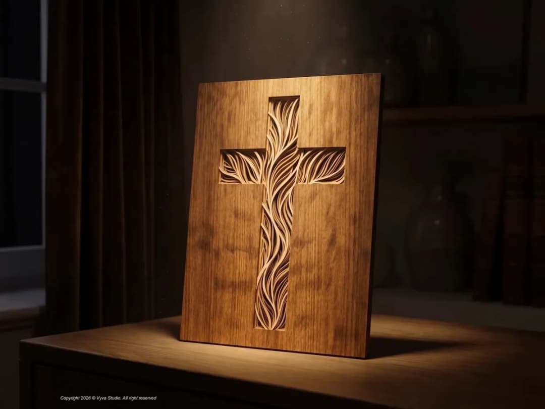3D Cross Wall Art Laser Cut