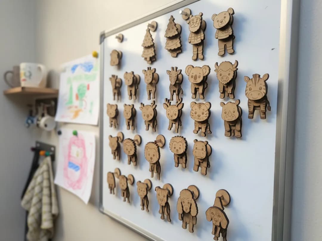 Wooden Animal and Character Figures for Fridge