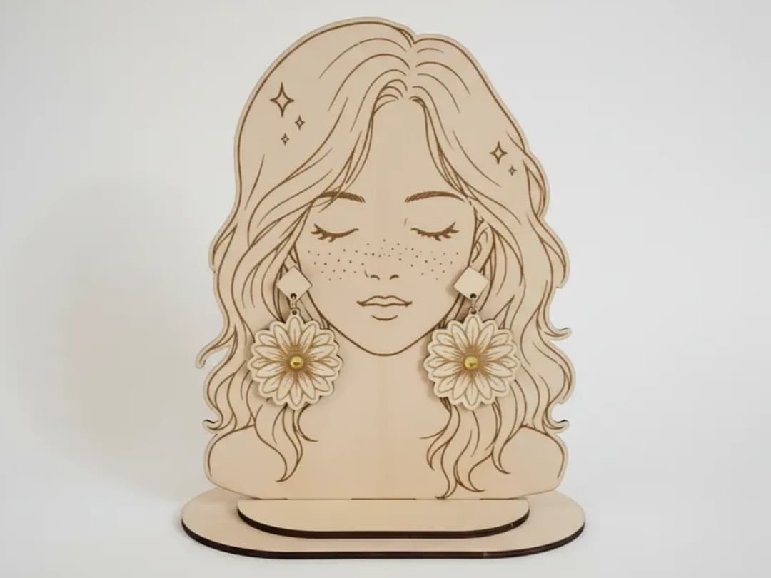 Wooden Earring Display Stand Jewelry Holder