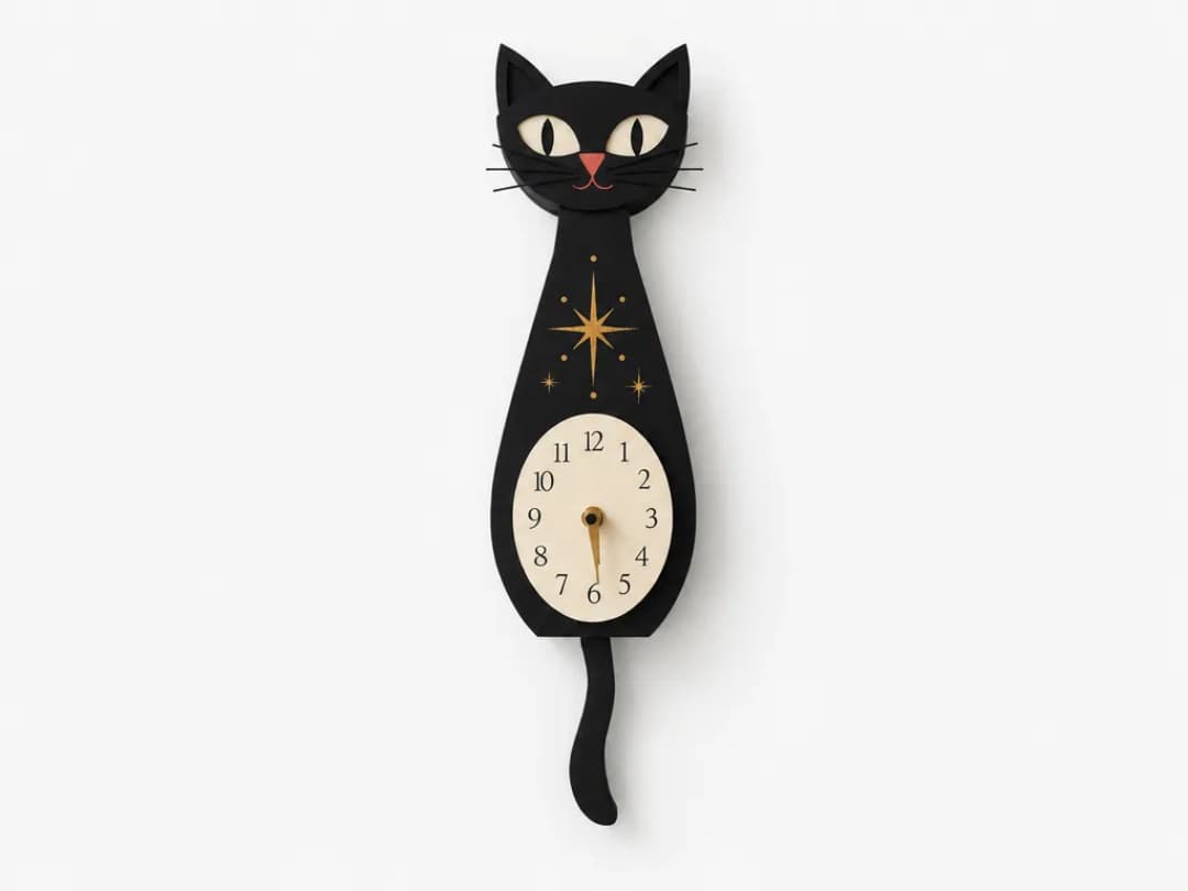 Black Cat Wall Clock