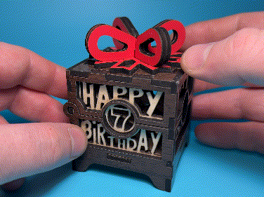 Birthday 3D Gift Box with Jewelry Insert