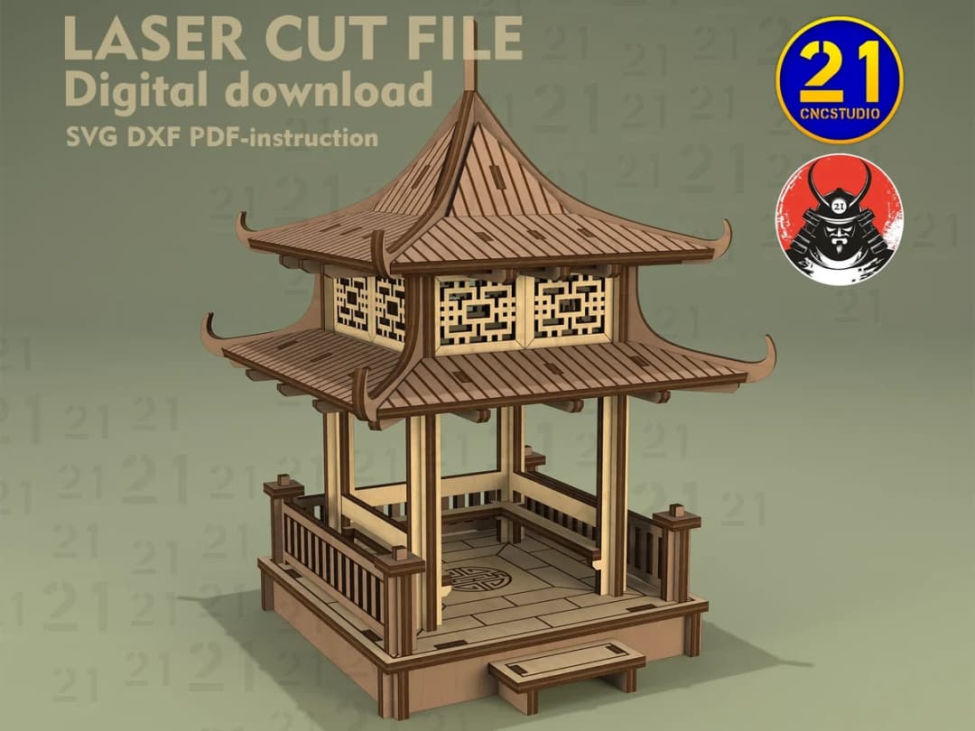 Miniature Japanese Pagoda Pavilion