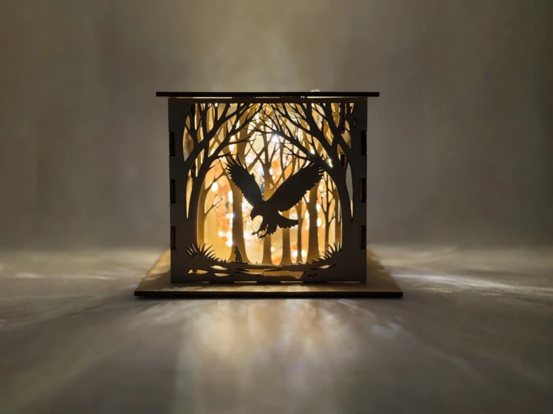 3D Multi Layer Laser Cut Wooden Light Box