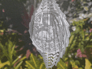 Laser-cut 3D Rotating Wind Chimes for Easter