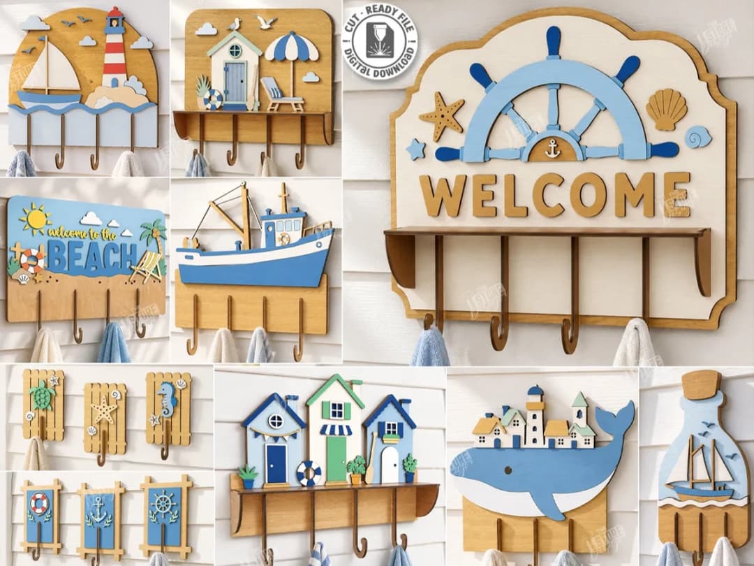Nautical Themed Coat Rack and Key Holder Nautical Themed Coat Rack and Key Holder