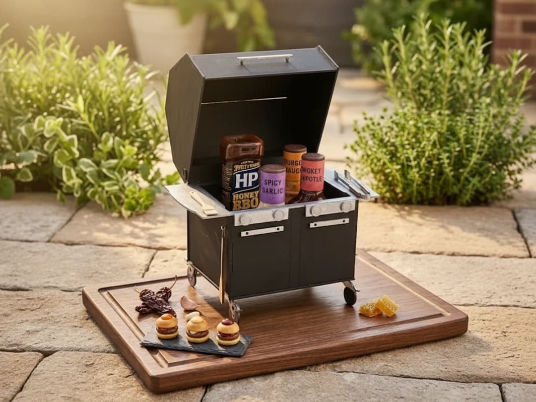 Spacious Grill Box for Barbecue Sauces and Spices Spacious Grill Box for Barbecue Sauces and Spices