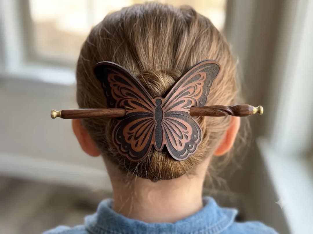 Leather Butterfly Hair Barrette Leather Butterfly Hair Barrette