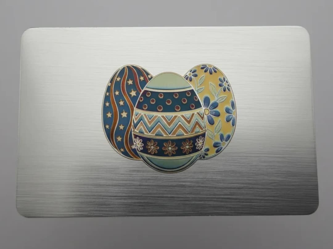 Metal Plate with Colorful Easter Egg Design