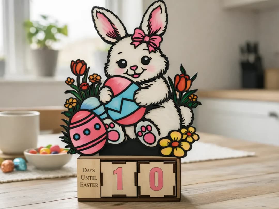 Laser Cut Easter Bunny Countdown Decoration