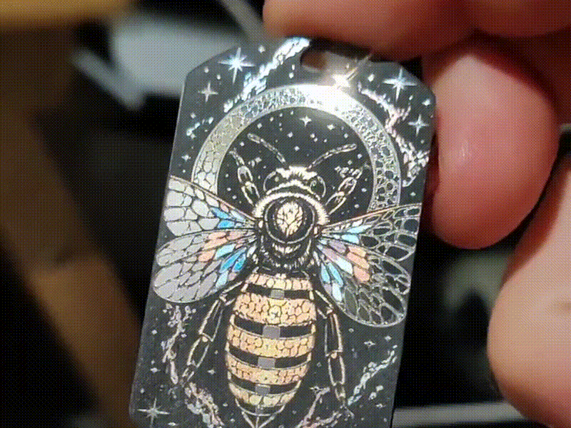 Celestial Bee Metal Dog Tag Pendant