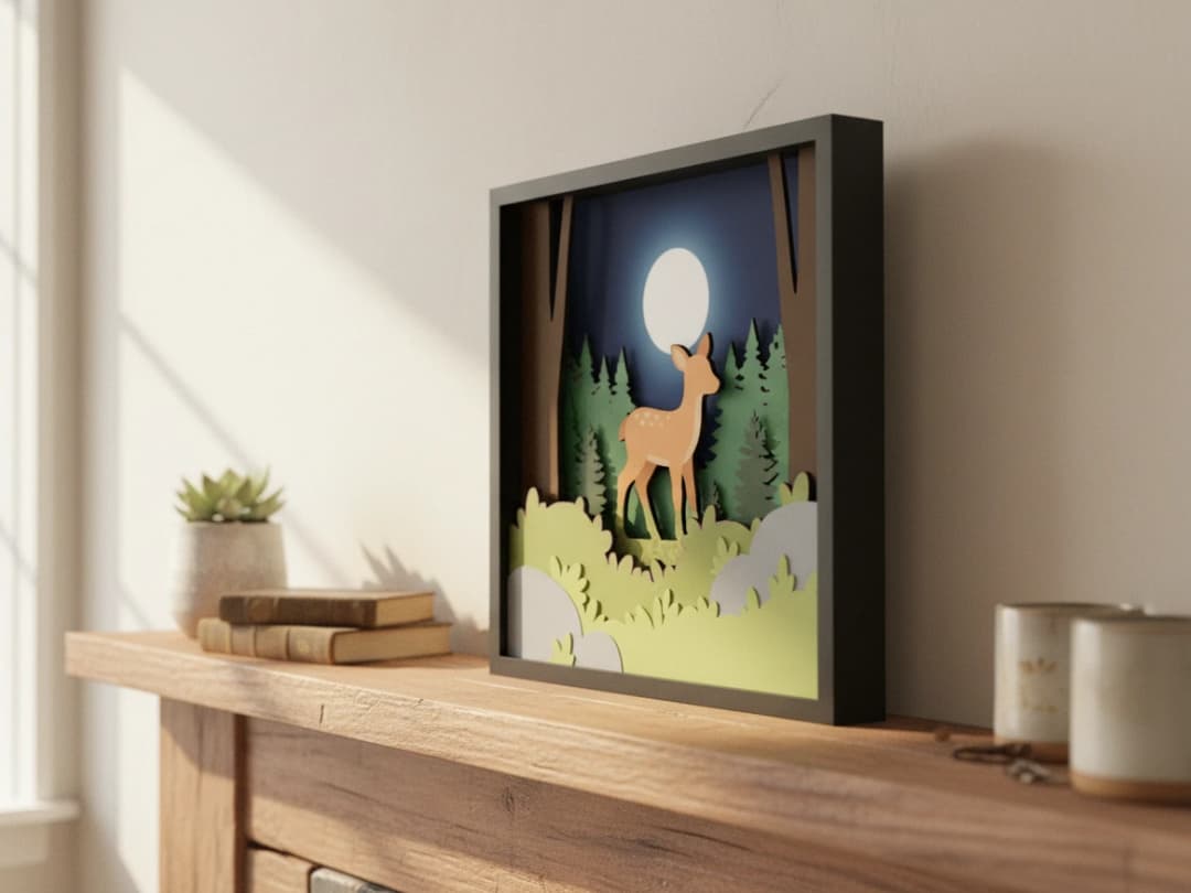 Fawn in the Forest Relief Painting