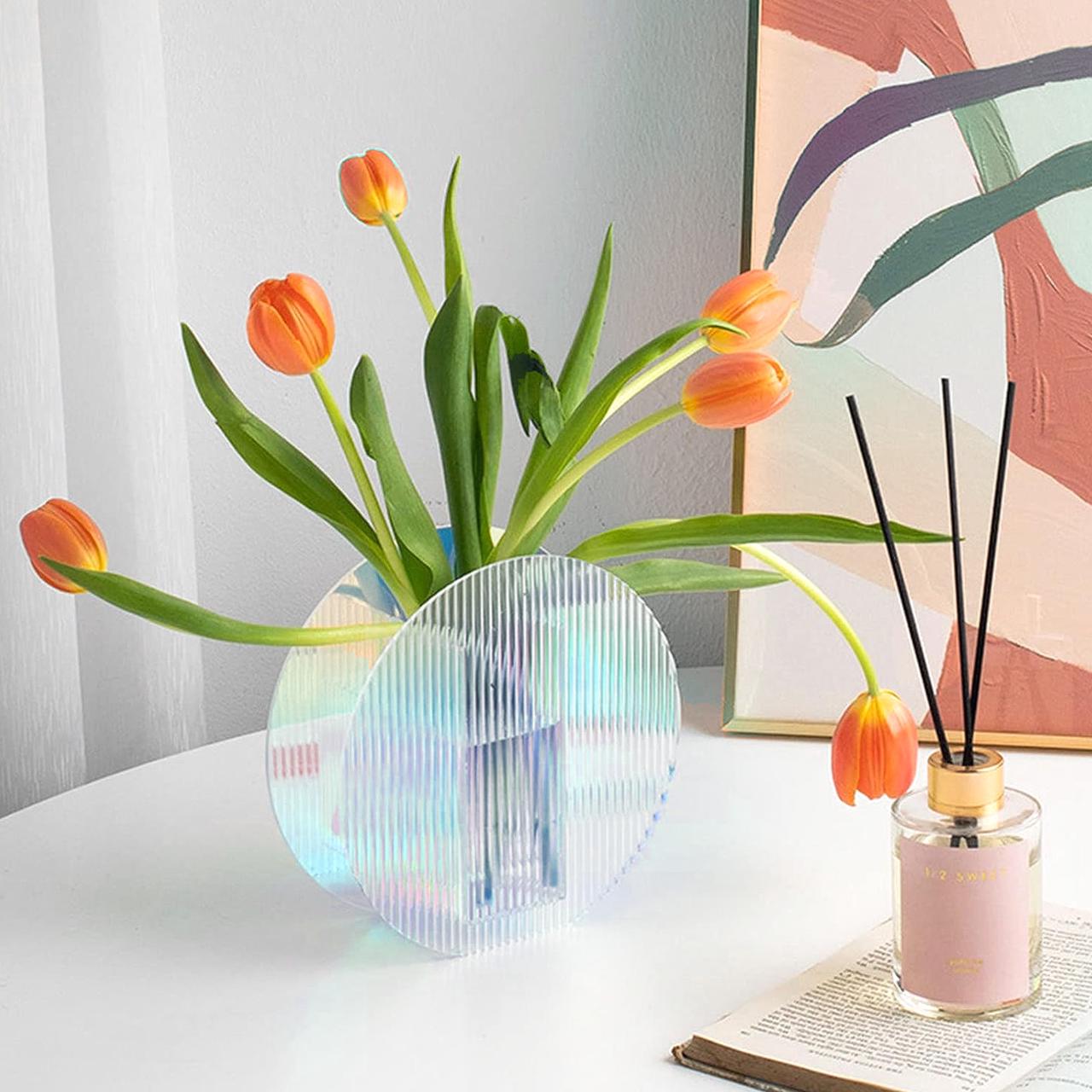 1/8" Iridescent Transparent Blue Film Striped Acrylic Plexiglass Sheet (3pcs)