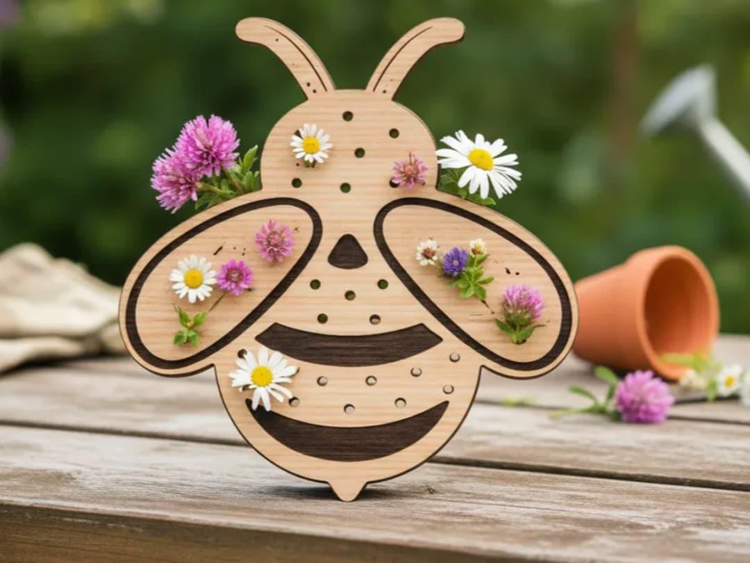 Laser Cut Bee Flower Holder