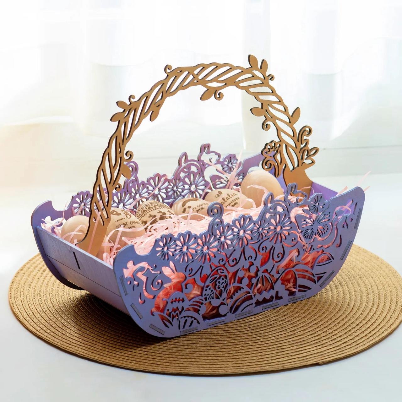 Wooden Easter Egg Basket Craft Kit (FREE Easter's Design Files)