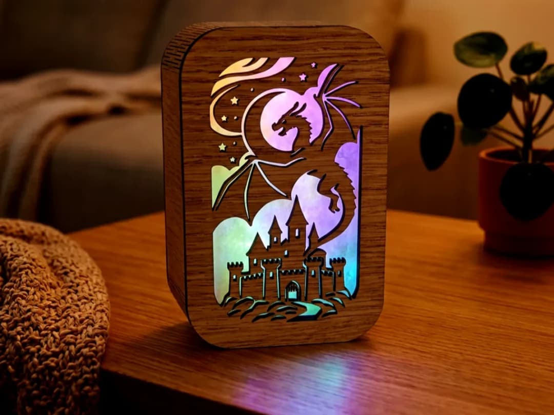 Night Light Dragon Laser Cut Home Decor