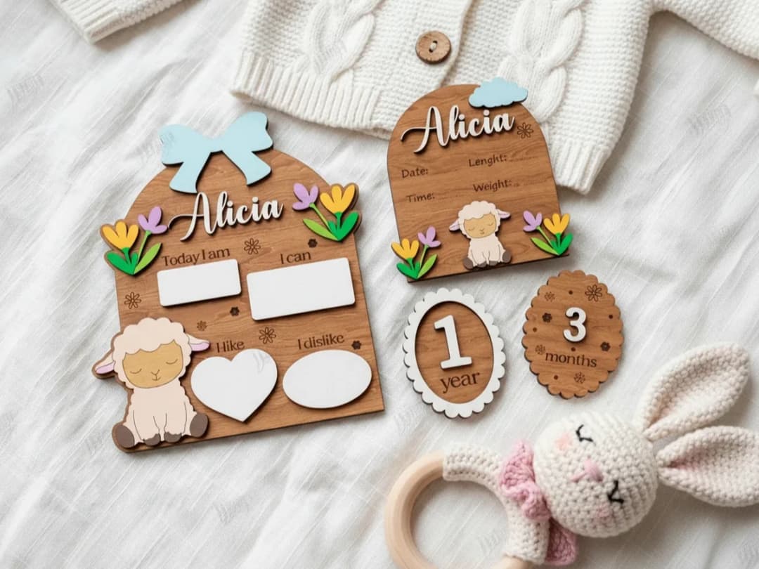 Baby Birth Announcement Sign Laser Cut Bundle