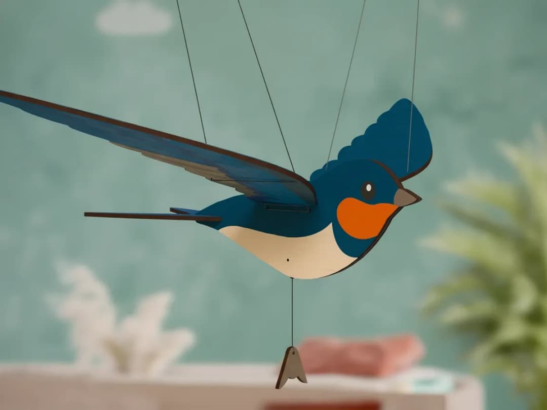 Bird Mobile Laser Cut - Hanging Swallow
