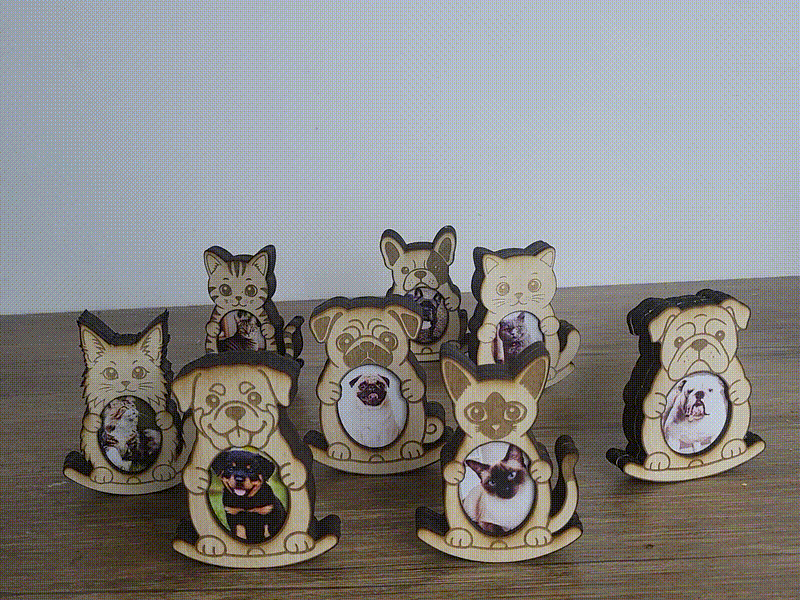 Cat and Dog Standing Photo Frames