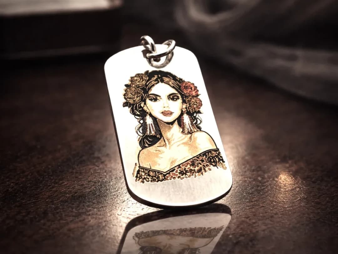 Golden Ember Portrait Pendant