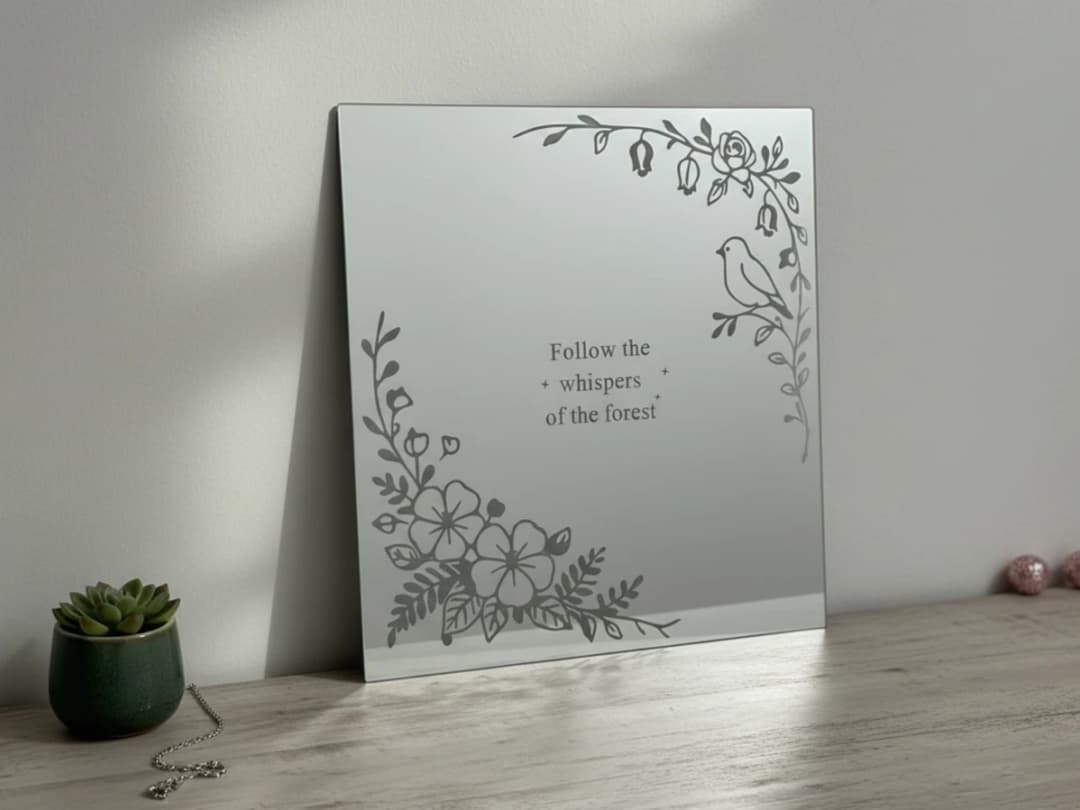 Mystic Forest Mirror Engraving