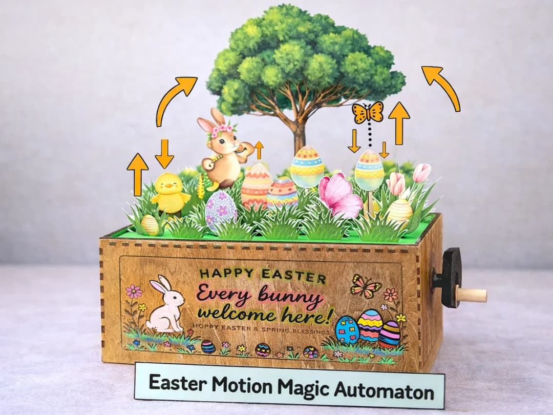 Spring Awakening Automaton: Multi-Axle Easter Scene