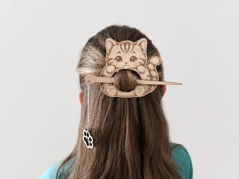 Cat Shaped Hair Barrette