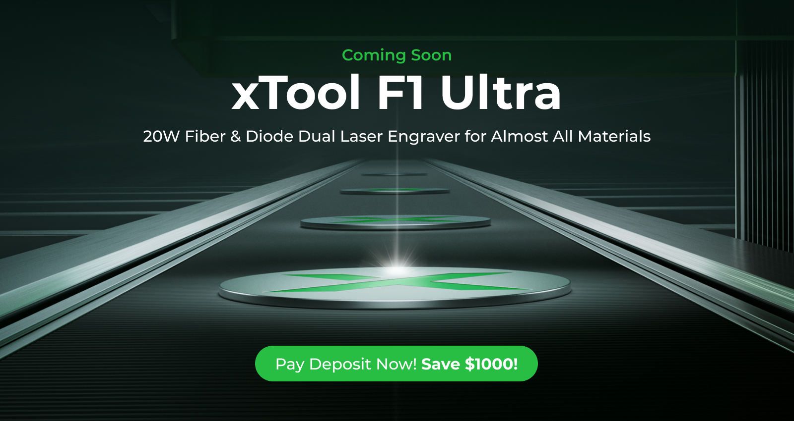 xTool F1 Ultra: 20W Fiber & Diode Dual Laser Engraver for Almost All Materials