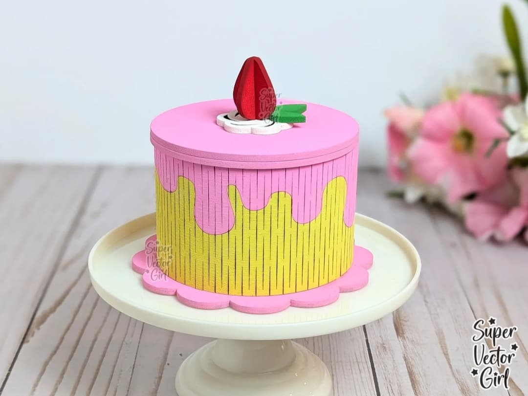 Strawberry Birthday Cake Trinket Box