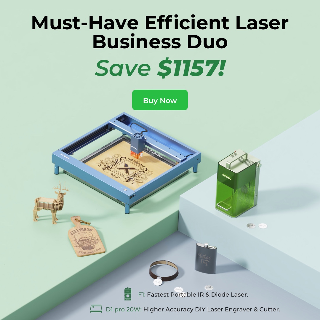 xTool F1 Portable Laser Engraver and Cutter Deluxe Bundle