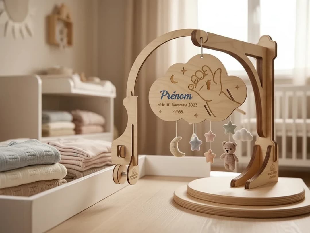 Personalized &nbsp;Wooden Birth Mobile