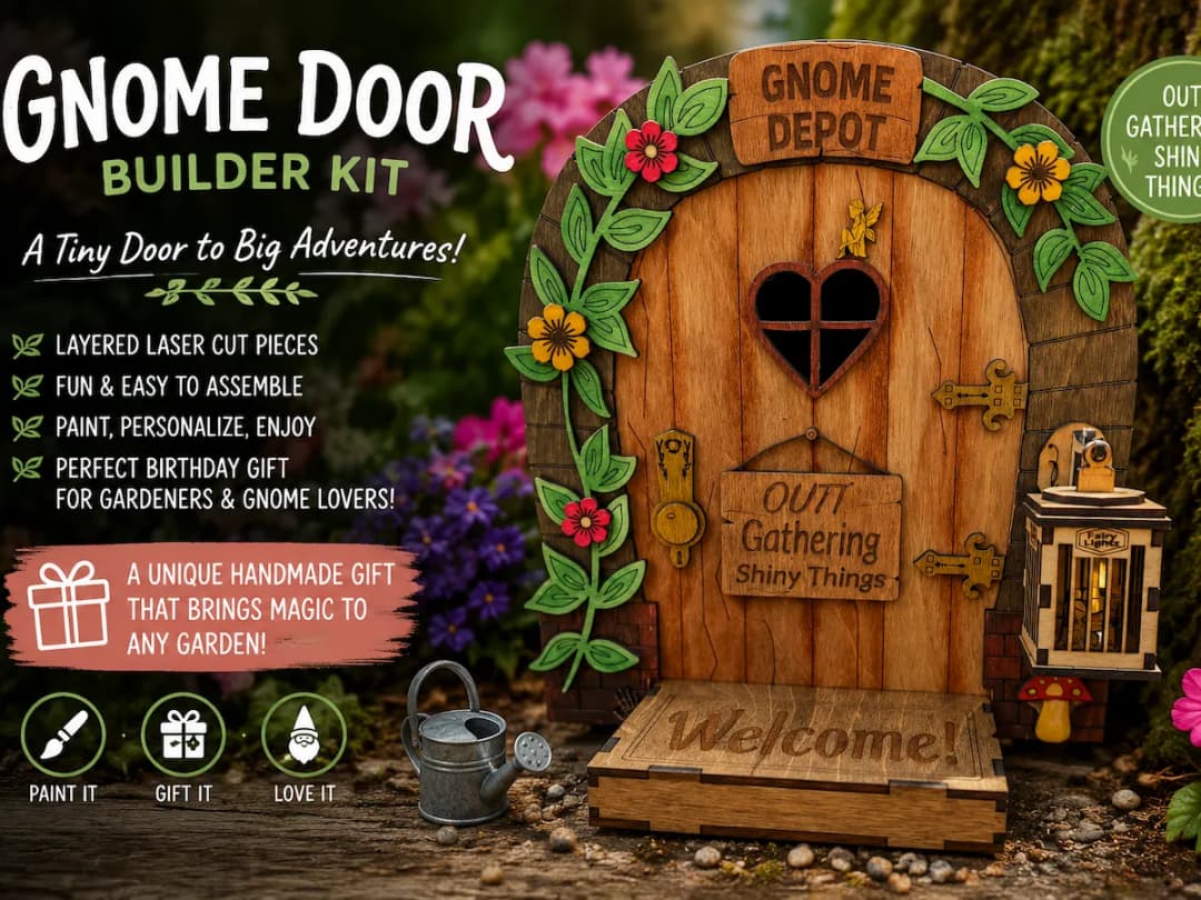 Miniature Wooden Gnome Door