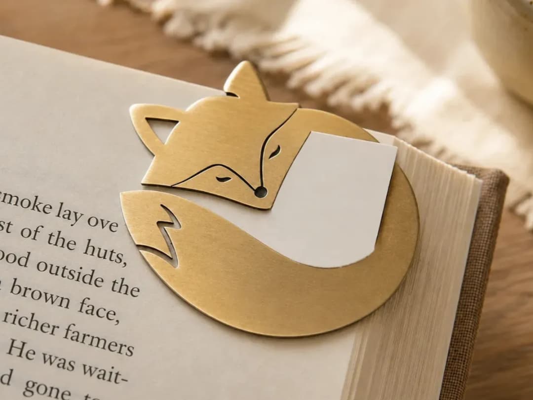 Sleeping Fox Wooden Page Marker Bookmark