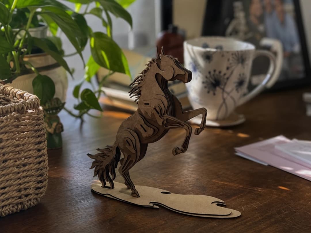 Layered Rearing Horse Sculpture Tabletop Figurine