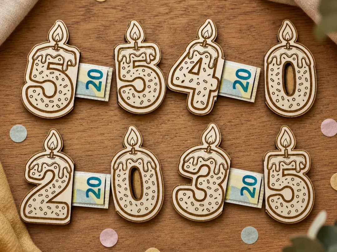 Birthday Numbers Cash Gift Card Holder