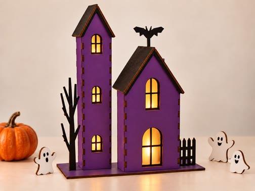 Wooden Haunted House template